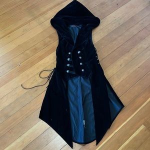Witchy Gothic Long Velvet Vest Sz S
